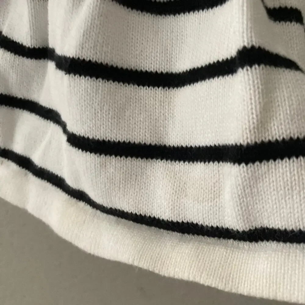 Janie and Jack Short Sleeve Sweater Dress - Black White - 12-18M
